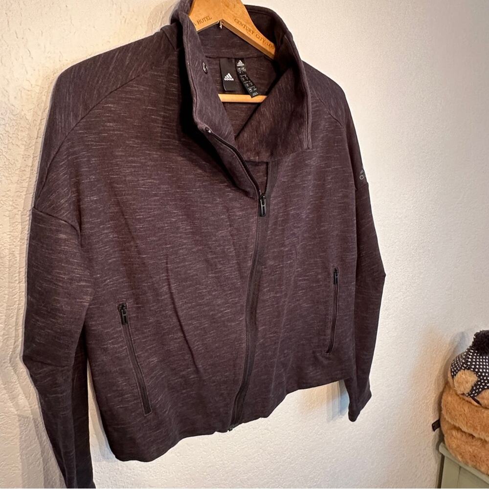 Adidas‎ Heartbreaker Asymmetrical Track Jacket Charcoal Grey Gray Large - Picture 5 of 11